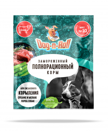 Микс №10 Мелко рубленная говядина 75% + стручковая фасоль 25% в дой-пакете 750 гр